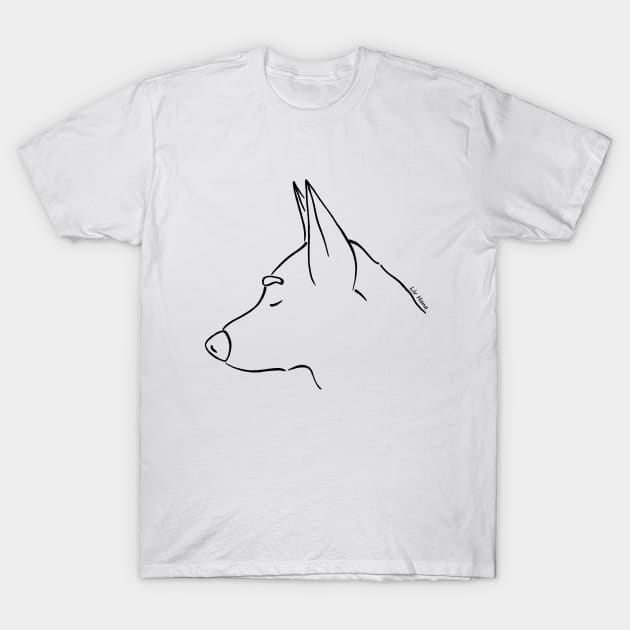 Malinois silhouette outline T-Shirt by LivHana